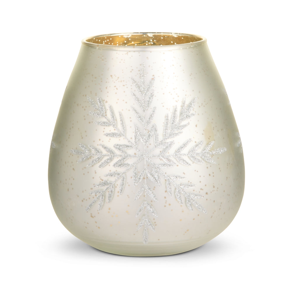 5.5" Frosted White Snowflake Vase