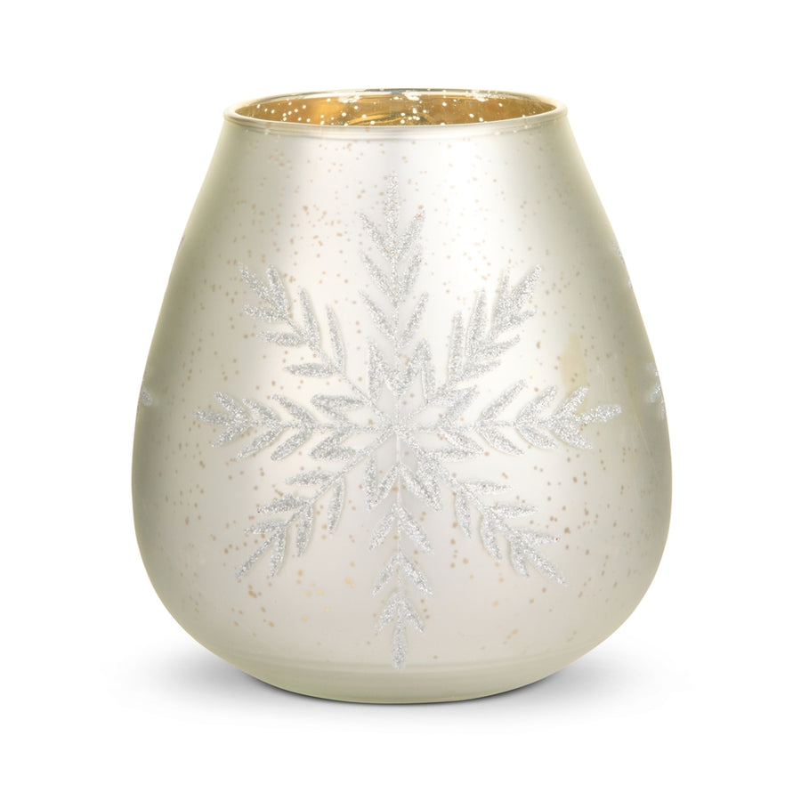 5.5" Frosted White Snowflake Vase