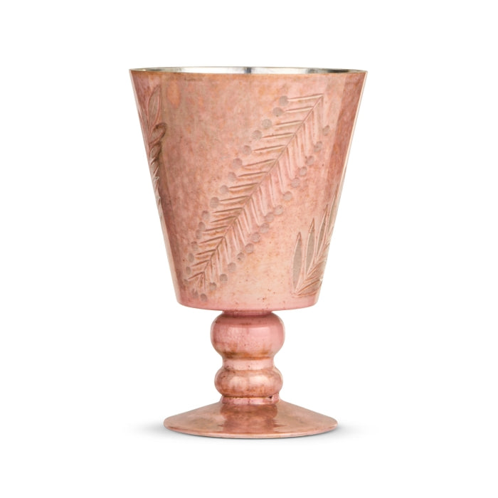 Antique Rose Footed Vase 7 Inch Pink Soda-Lime Glass