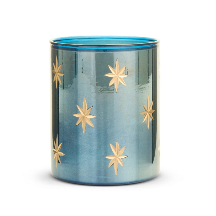 5" Etched Blue Star Container