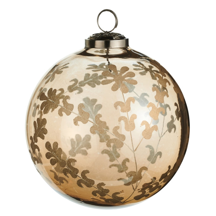 5" Etched Floral Pattern Ball Ornament