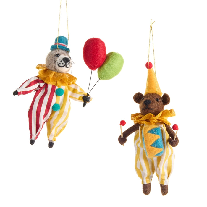 Circus Bear Ornament 7 Inch Multicolor Polyester