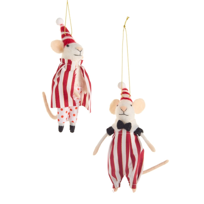 6" Cicus Mice Ornament