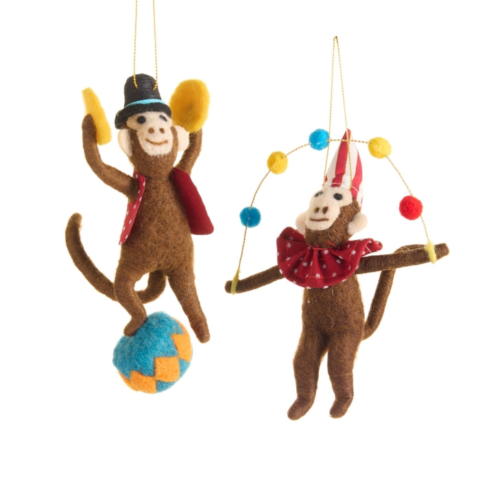 6.5" Circus Monkey Ornament