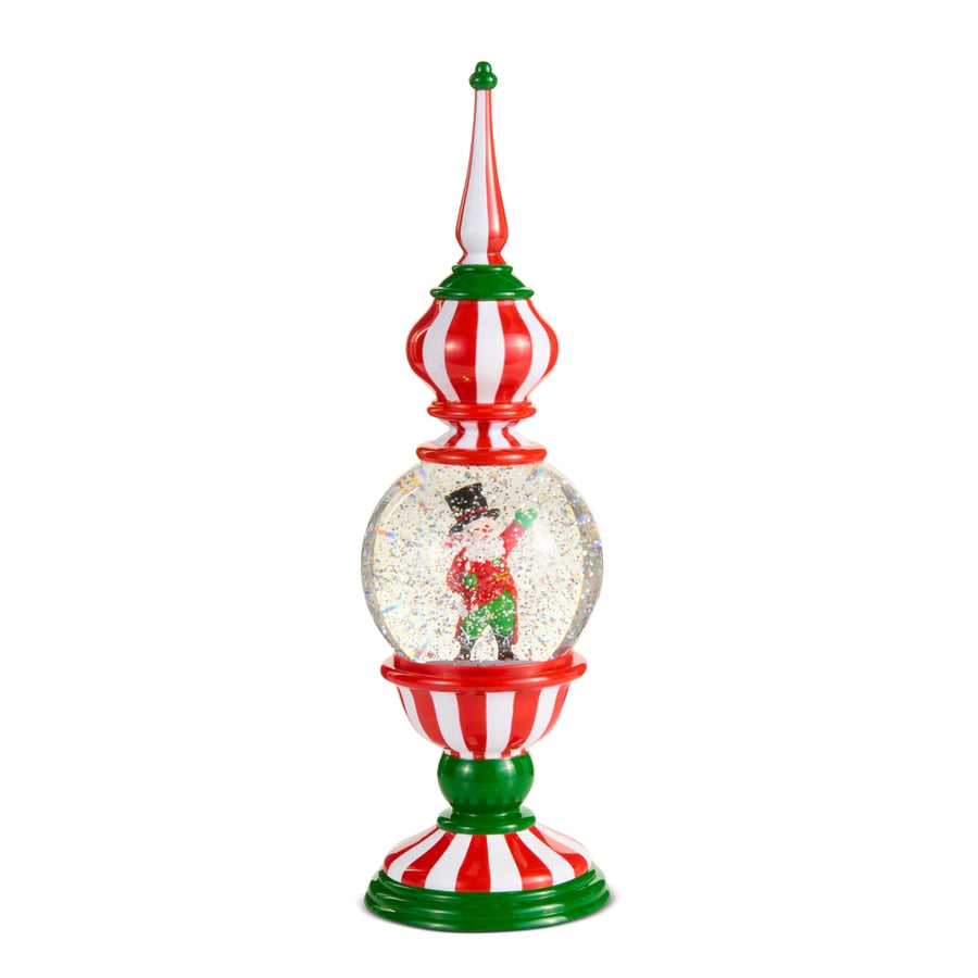 16" Holiday Circus Santa Lighted Water Finial