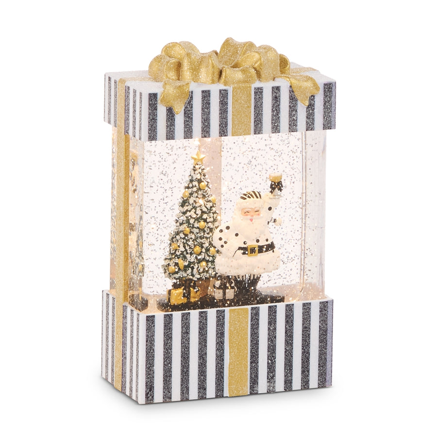 8.25" Champagne Service Santa Lighted Water Present