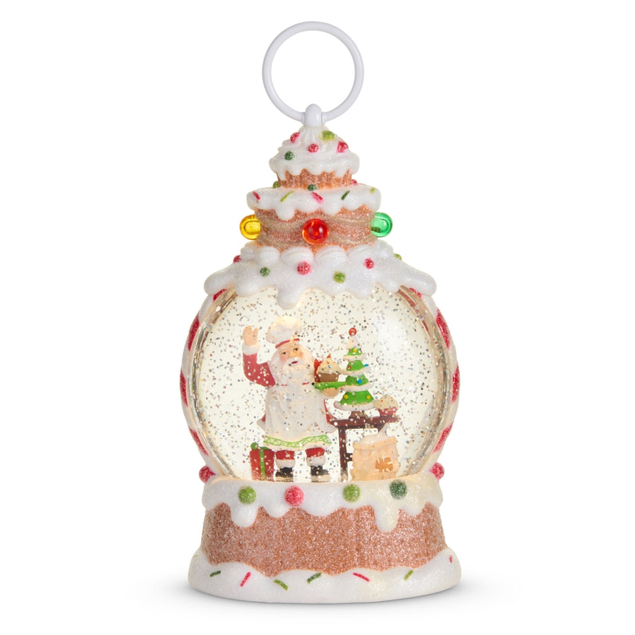 9" Candy Santa Lighted Water Globe