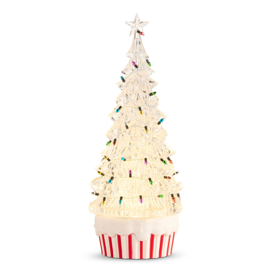 14" Light Bulb Lighted Swirling Tree
