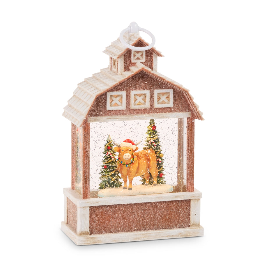 11" Highland Cow Lighted Water Lantern