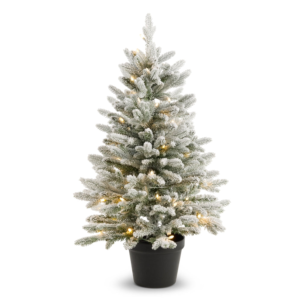 36" Lighted Flocked Tree