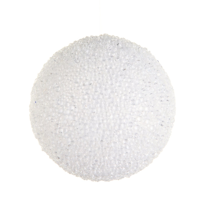 6" Iced White Ball Ornament
