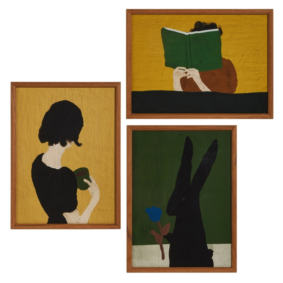 16" Green and Yellow Framed Gallery Wall