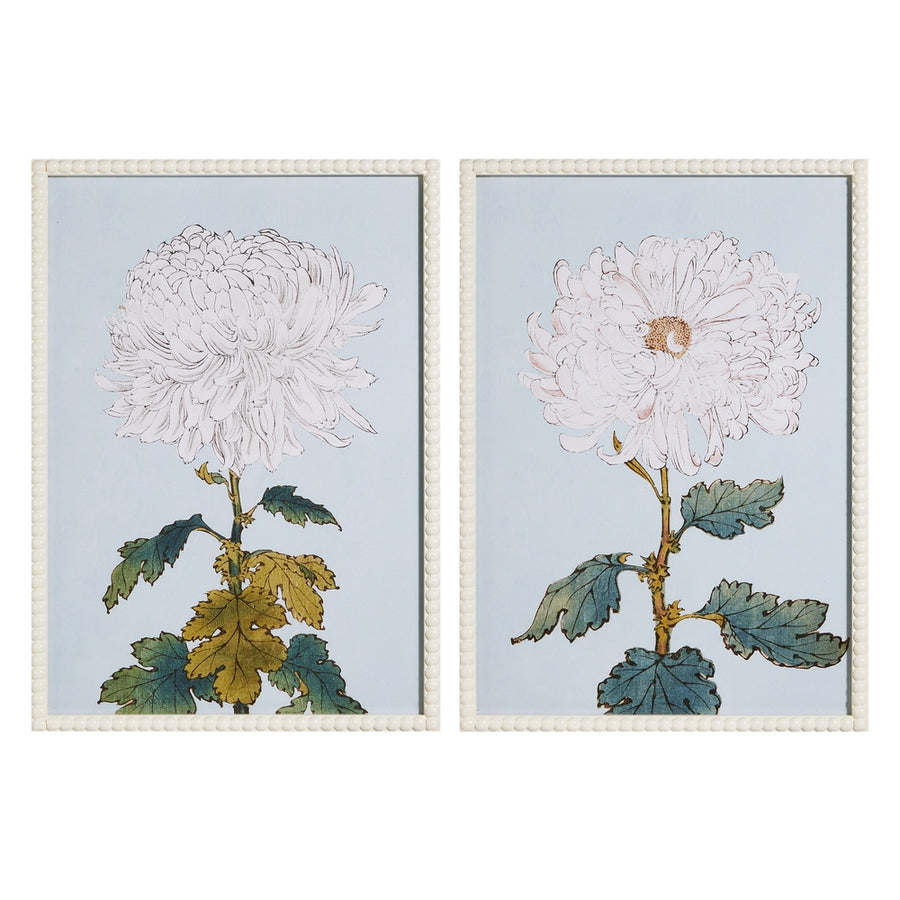 27.5" Blue Floral Framed Wall Art