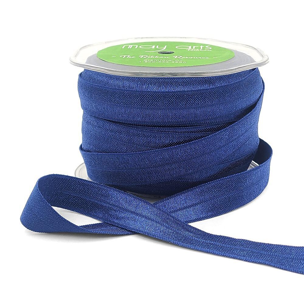 5/8 Inch Flat Fold Over Elastic – 465-58-03 Navy