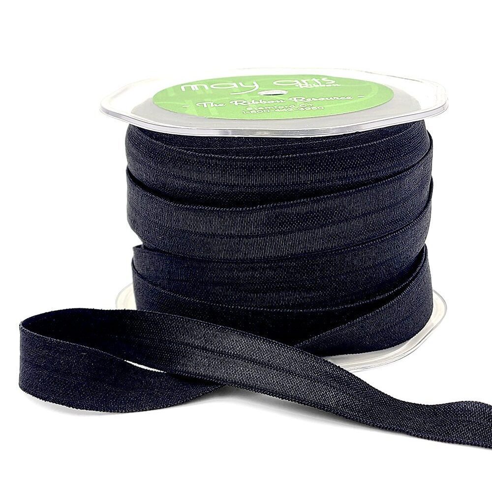 5/8 Inch Flat Fold Over Elastic – 465-58-10 Black