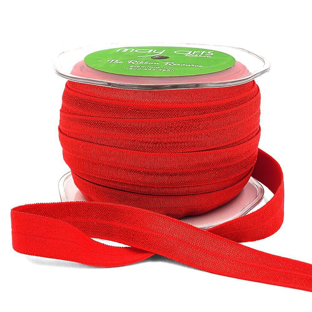 5/8 Inch Flat Fold Over Elastic – 465-58-14 Red
