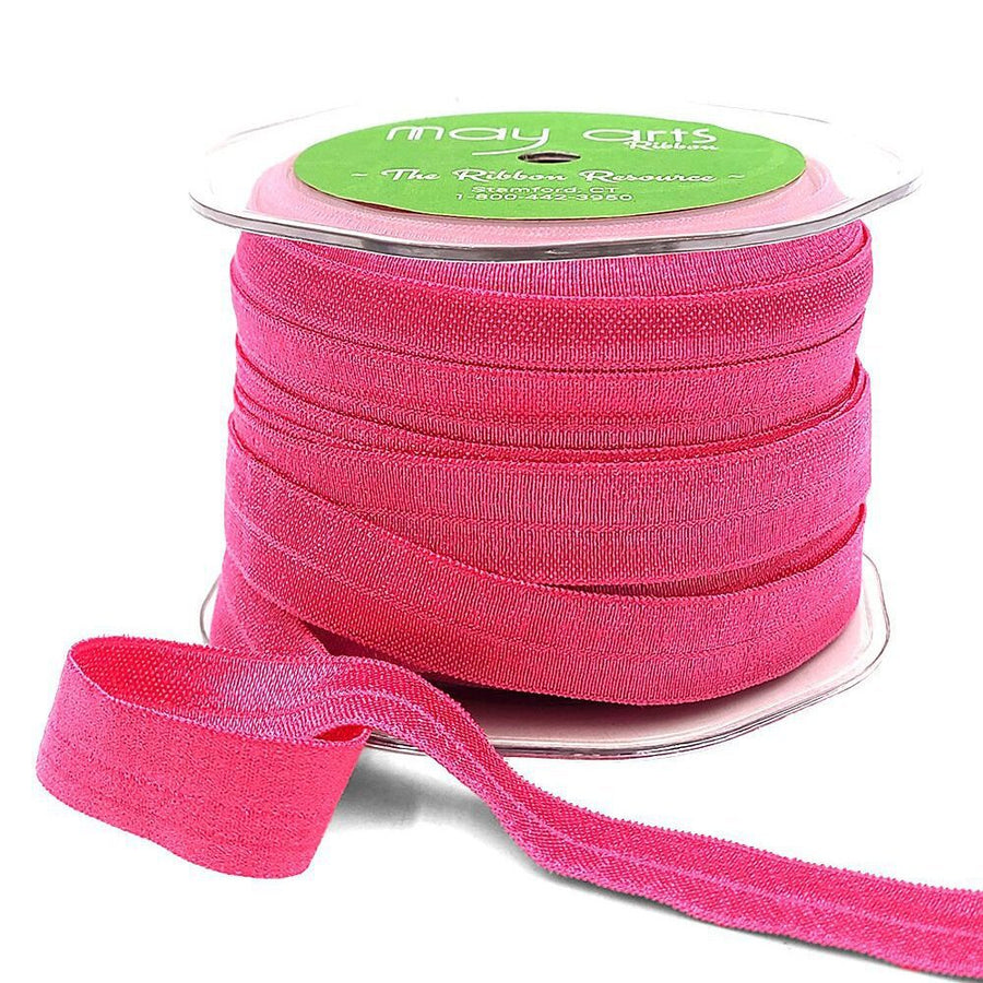 5/8 Inch Flat Fold Over Elastic – 465-58-22 Hot Pink
