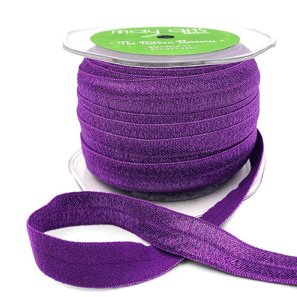 5/8 Inch Flat Fold Over Elastic – 465-58-47 Purple