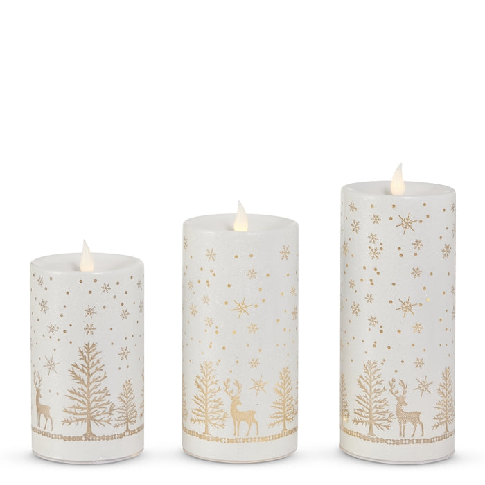 8" Lighted Glass Candles