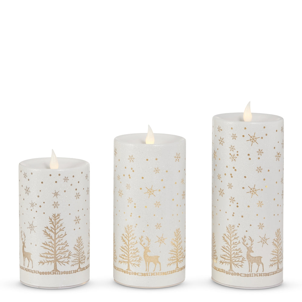 8" Lighted Glass Candles