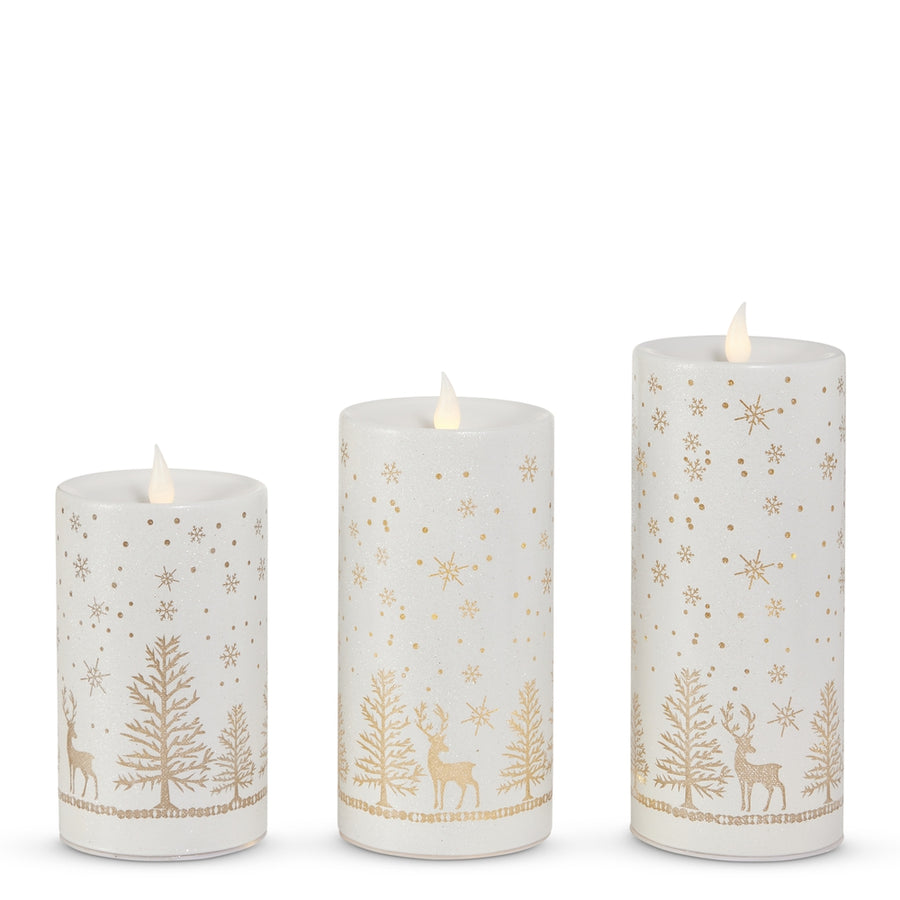 8" Lighted Glass Candles