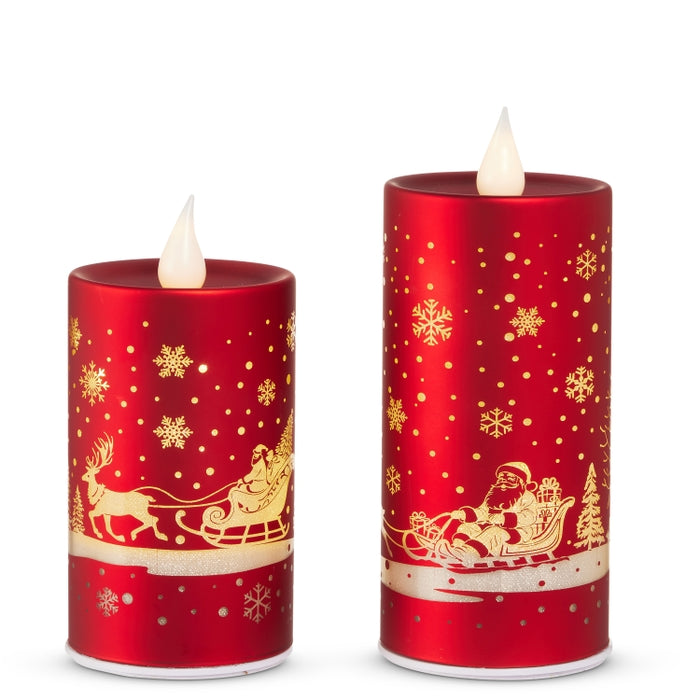 7.5" Spinning Lighted Glass Candles
