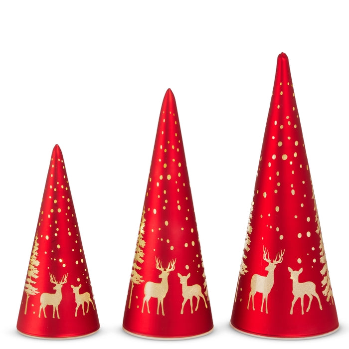 12" Lighted Glass Trees