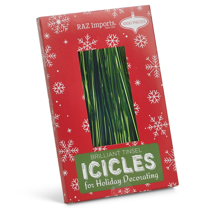 40" Box of Mixed Green Tinsel