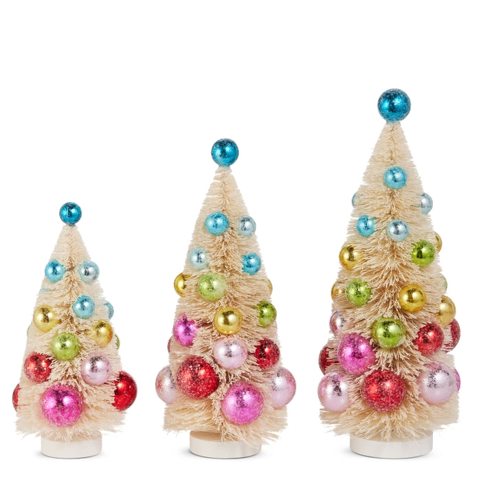 13" Decorated Bottle Brush Trees