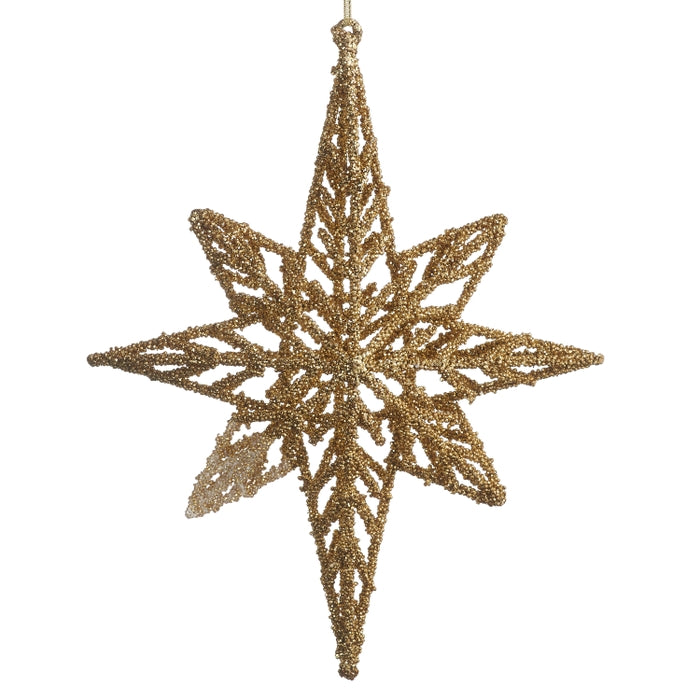 12" Gold Glitter Star Ornament