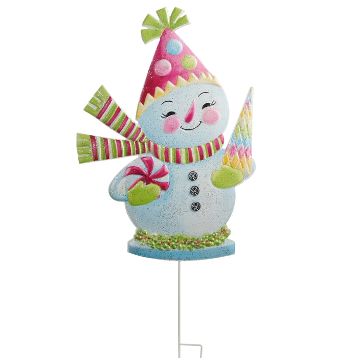 38" Snowman Cheer Yard Stake