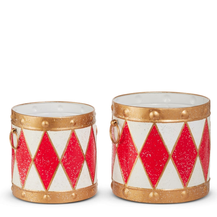10.5" Red and White Drum Buckets