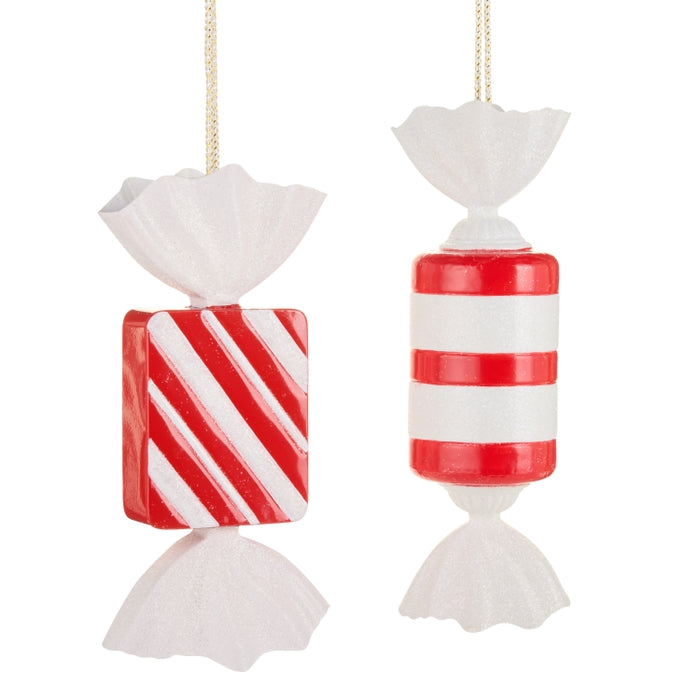 14.25" Red and White Candy Ornament