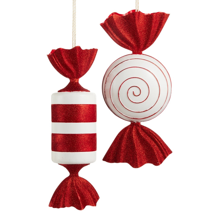 20" Red and White Candy Ornaments
