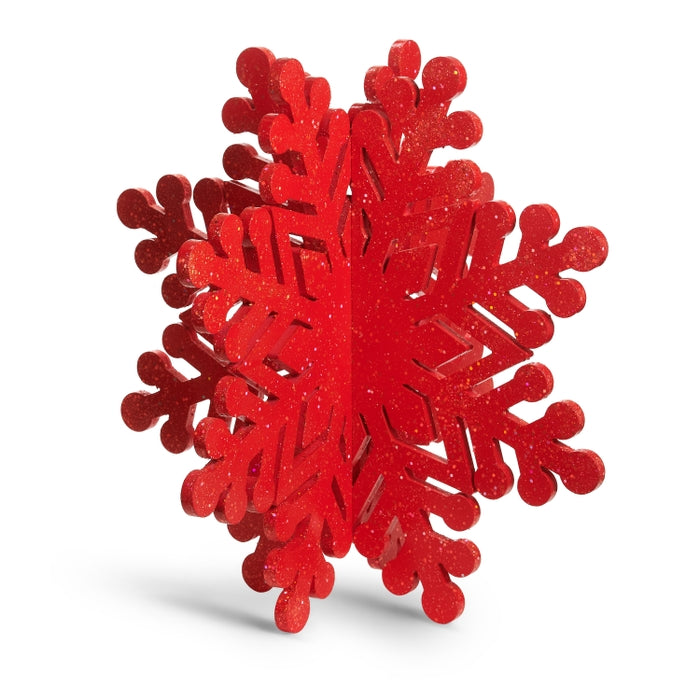 20.5" Red Glitter Snowflake