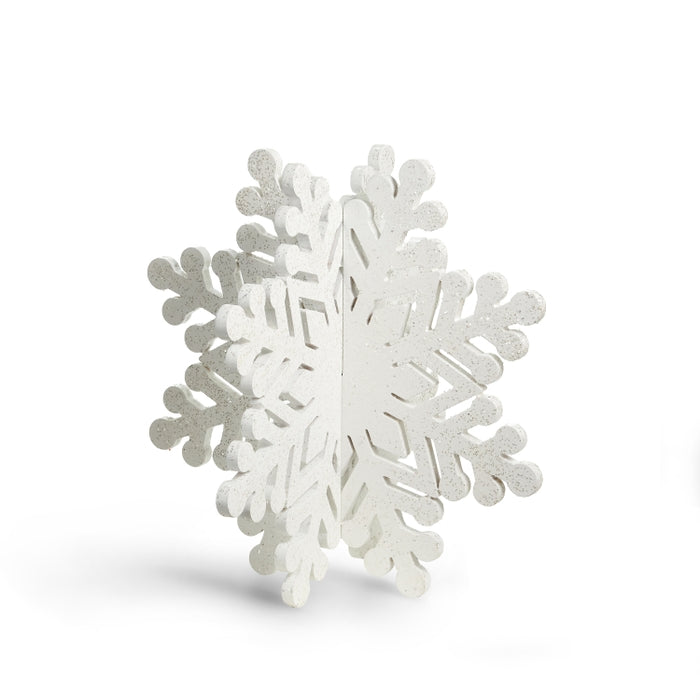16.5" White Glitter Snowflake