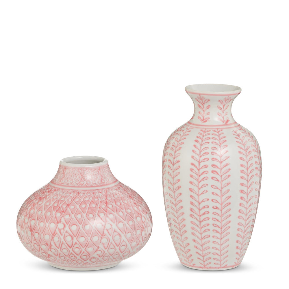 8" Pink Bud Vases