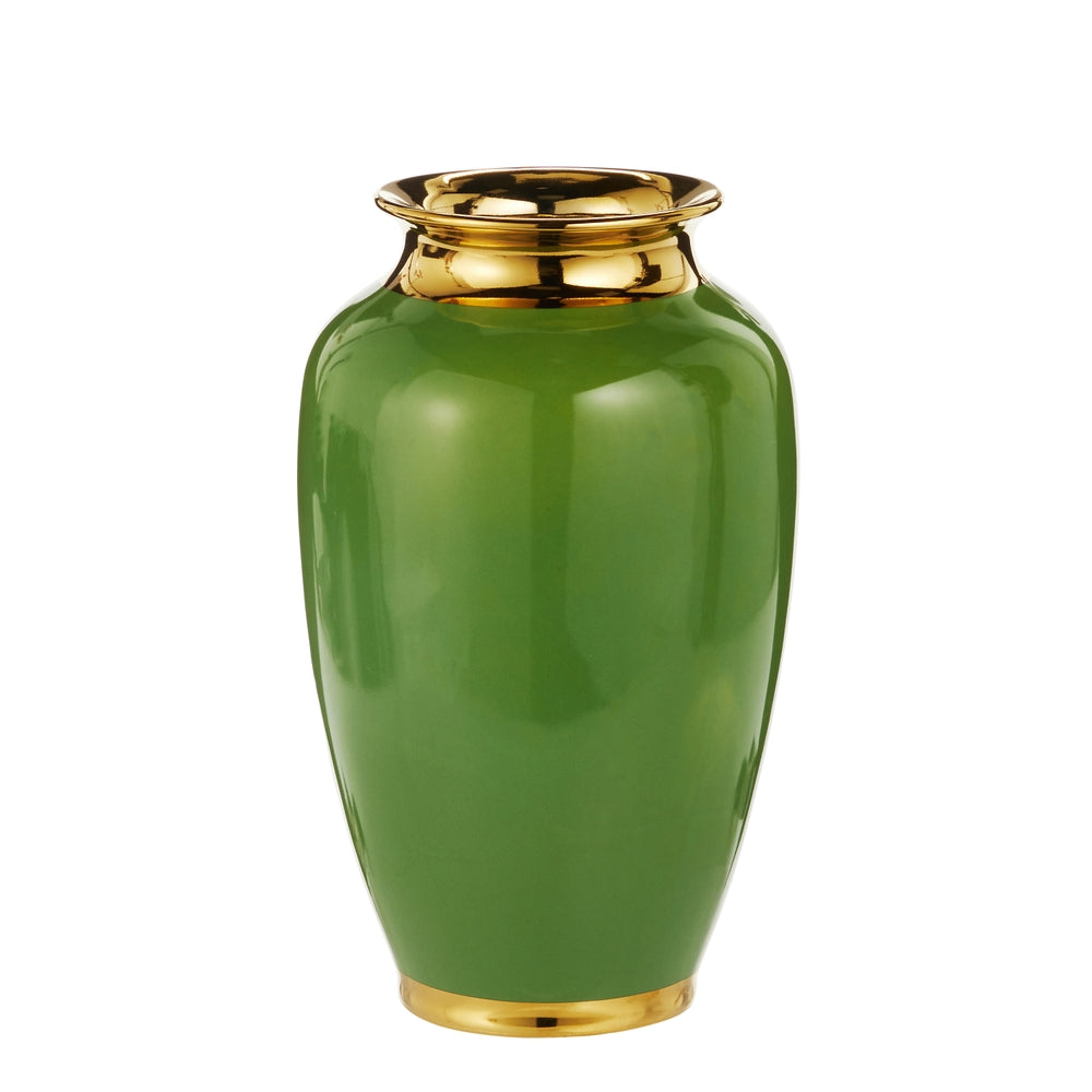 10.5" Green and Gold Vase