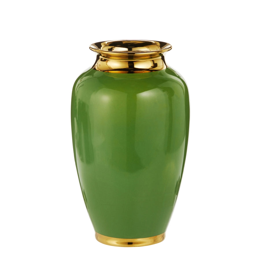 10.5" Green and Gold Vase