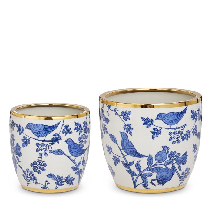 8" Blue Bird Cache Pot