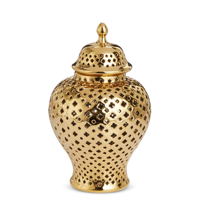 11" Gold Lattice Ginger Jar
