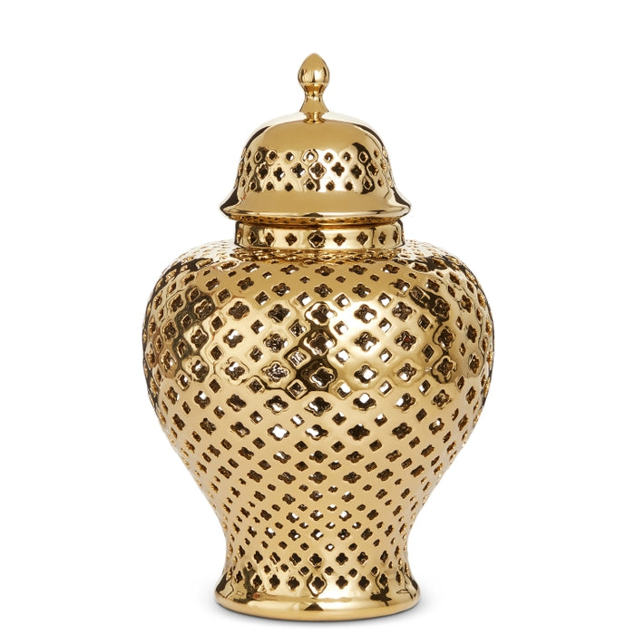 14.5" Gold Latice Ginger Jar