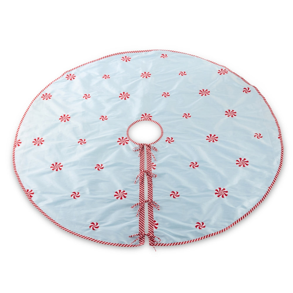 60" Blue Peppermint Tree Skirt