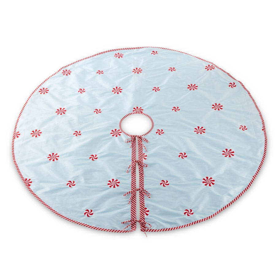 60" Blue Peppermint Tree Skirt