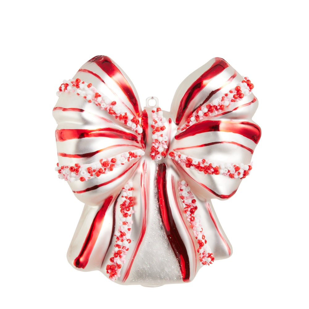4.25" Peppermint Bow Ornament