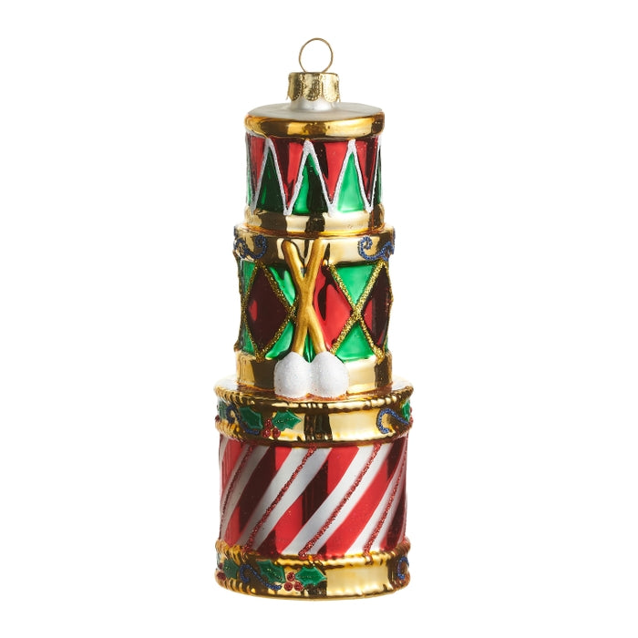 5" Vintage Drum Stacked Ornament