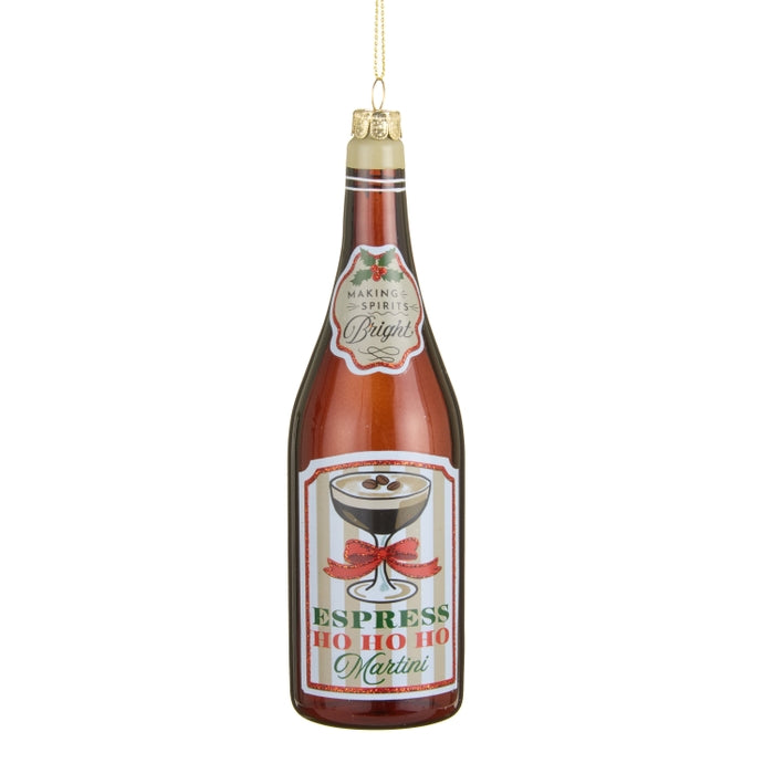 6.25" Making Spirits Bright Bottle Ornament
