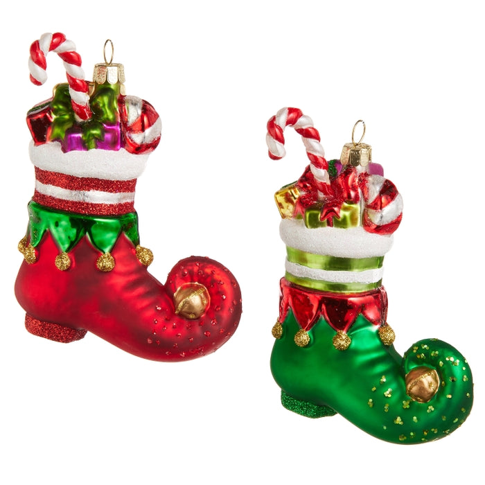 4.5" Elf Shoe Stocking Ornament