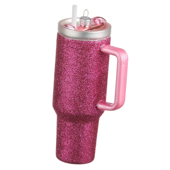 Pink Glass Tumbler Ornament 7 Inch