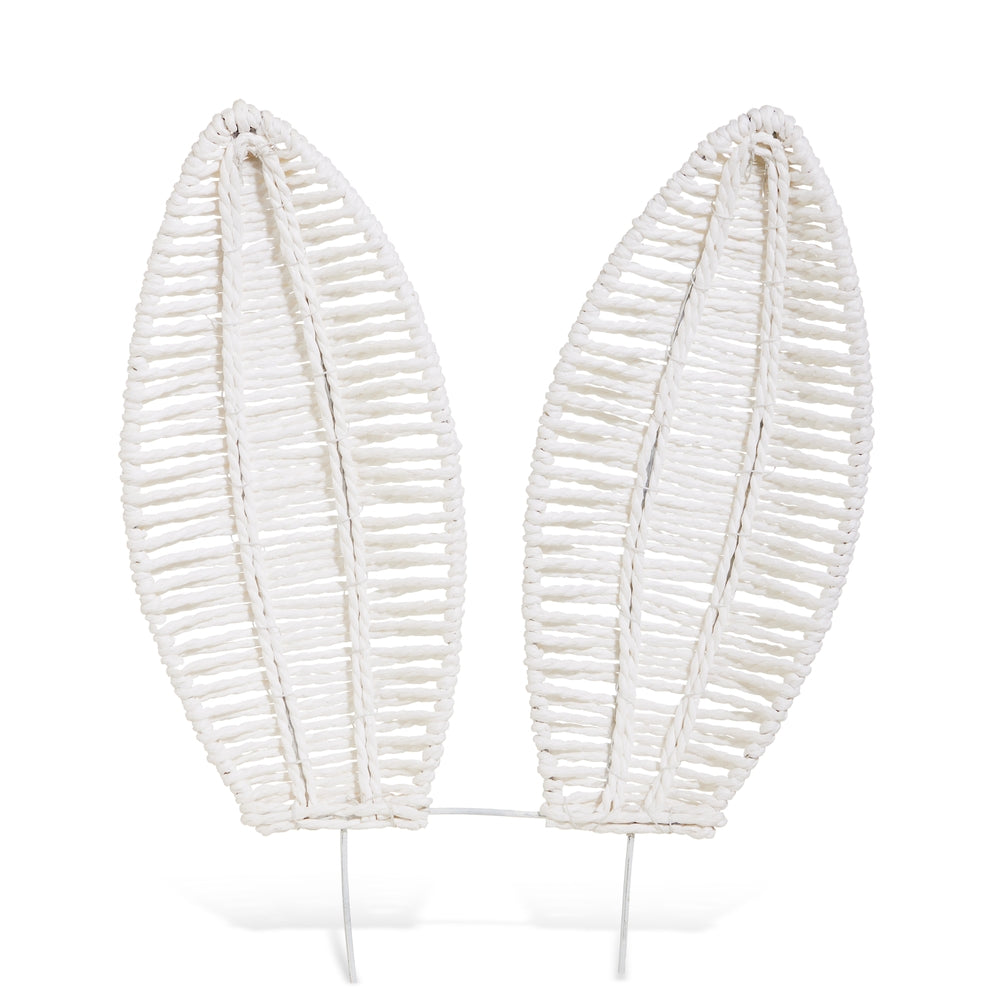 16" White Woven Bunny Ear Stake